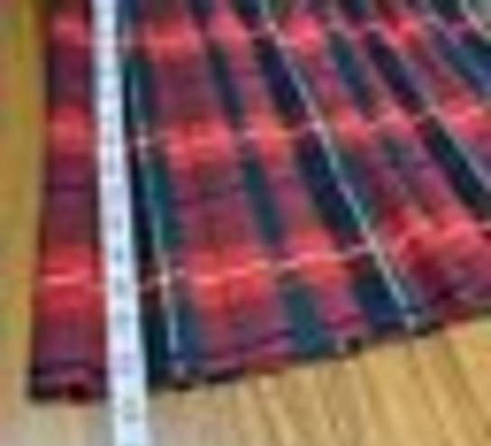 Talbots  Vintage Womens Size 12 Tartan Plaid Pleated Skirt Red‎ Green