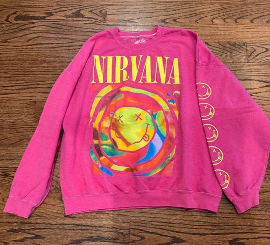Urban Outfitters Hot Pink Nirvana Sweatshirt