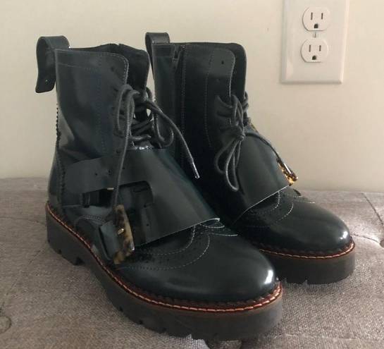 Scotch & Soda  Olivine Leather Brogue Biker Combat Boots