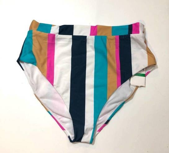 Raisin's  STRIPED High-Waist Bikini Swim Bottom