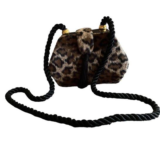 Fiorucci Vintage  Furry Leopard Print Box Purse