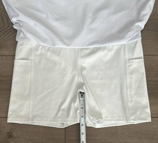 Dona Jo 15” High Rise White Pleated Tennis Skirt Size Large