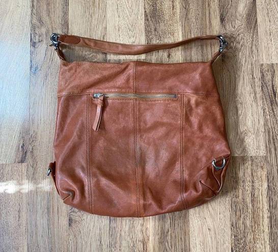 Chocolat Blu  Brown Convertible Leather Hobo Shoulder Bag EUC Pockets