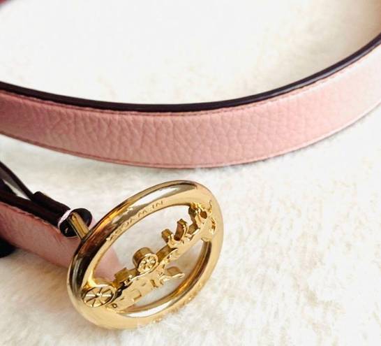 Coach  NWT Horse & Carriage Signature Buckle Belt, Pink, Size Large $128