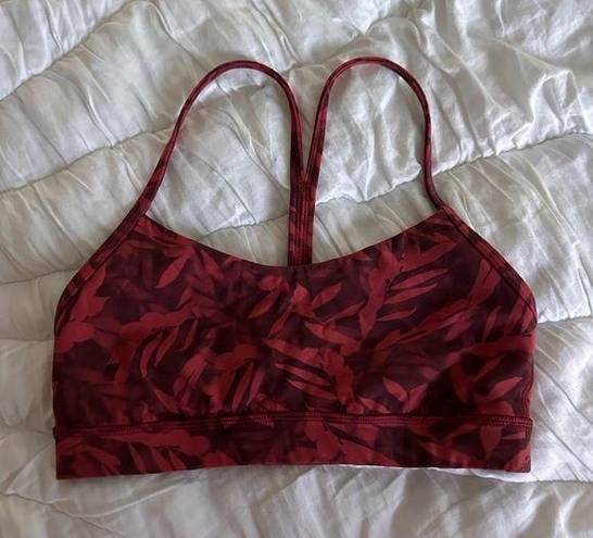 Lululemon  Flow Y Nulu Bra Red Leaf Multi (Size: 6)