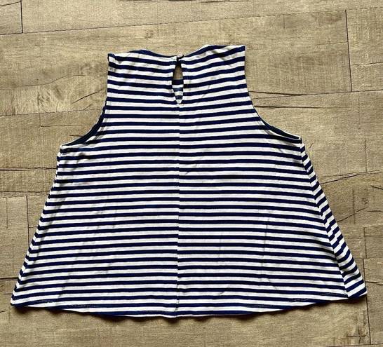 Bobeau  Nordstrom White Blue Striped Tank Top HIGH QUALITY Made in USA XS