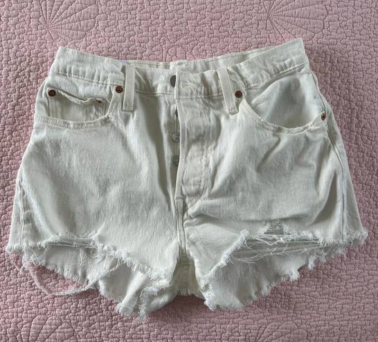 Levi’s White Jean Shorts