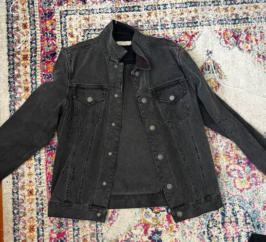 ALLSAINTS Black Distressed Denim Jacket