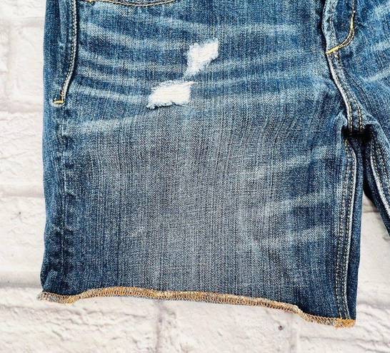 Bermuda Abercrombie &‎ Fitch Short Womens 2/26 Blue Cotton Distressed Denim 