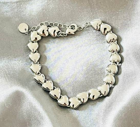 Free People 925 Polished Silver Sweetheart Love Bracelet