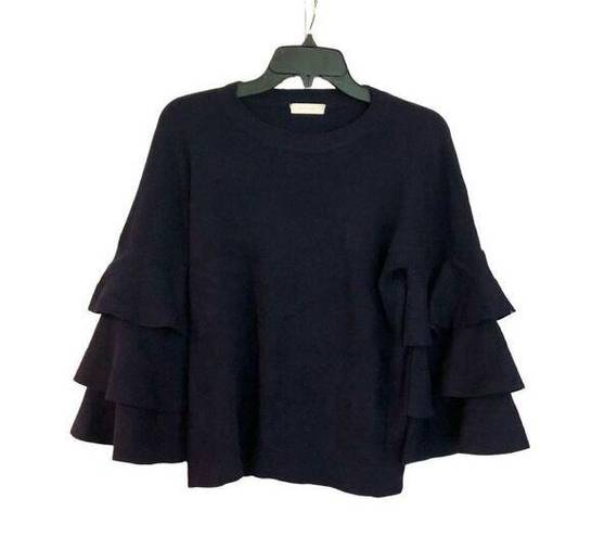 The Row All navy bell sleeve tiered sweater size m