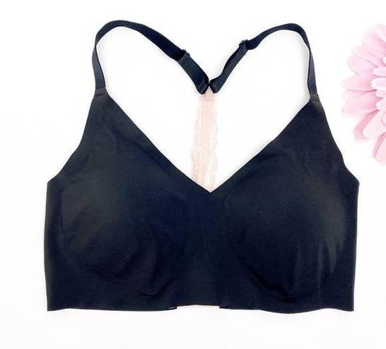 Krass&co True & . Triangle Lace Racerback Bralette: Black/Light Pink