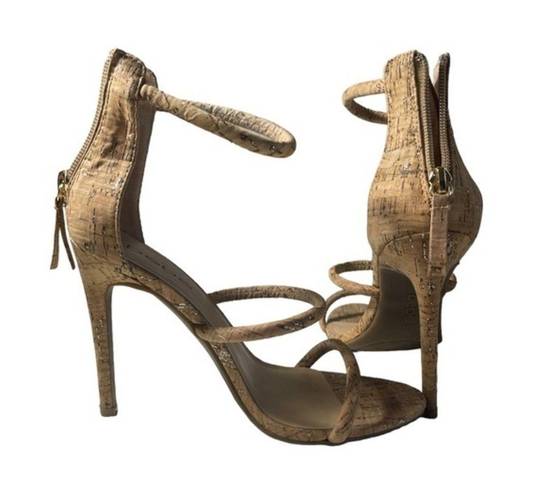 Bebe  Tan Slingback Ankle Strappy Heels Size 5.5 GUC #3132