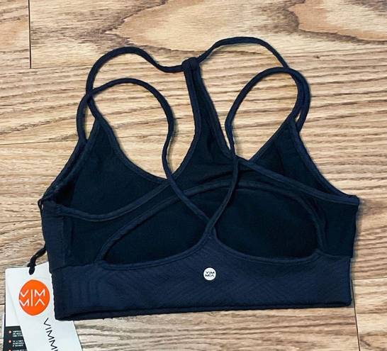 Vimmia NWT  Yoga Sports Bra, Sexy Strappy, Black Racer Back Bra, Small