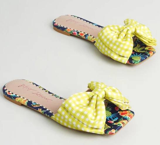 Betsey Johnson Fruit Gingham Bow Sandals