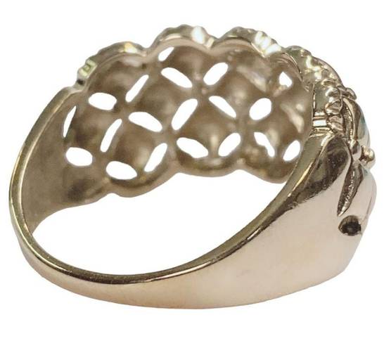 Edge 10KT Yellow Gold Scalloped  Pattern Dome Ring 10k Ring Sz 7