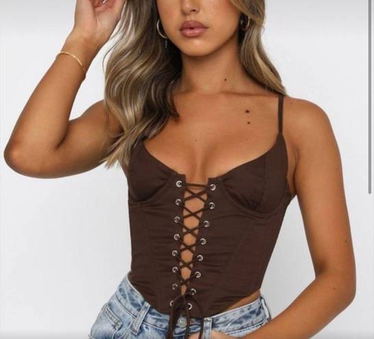 White Fox Boutique Corset Crop Top