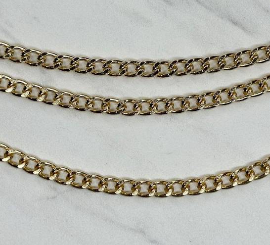 Lightweight Draped Gold Tone Metal Chain Link Belt Size XS Small S