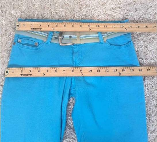 Jordache Y2K  Low Rise Stretch Boot Cut Jeans Turquoise Blue Size 3/4