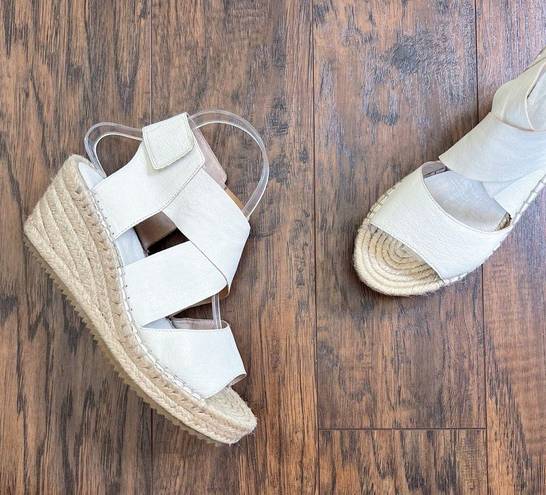 Eileen Fisher  • Willow Espadrille Wedge Sandal beige Bone leather jute heel