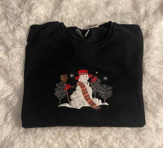 Needle & Thread women’s winter holiday snowman crewneck