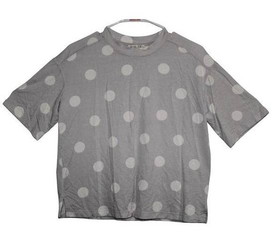 Rachel Zoe Womens  Gray White Casual Pull Over Crewneck Short Sleeve Shirt Size S