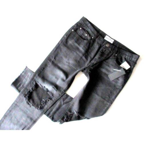 One Teaspoon NWT  Awesome Baggies in Black Anchor Destroyed Straight Jeans 29