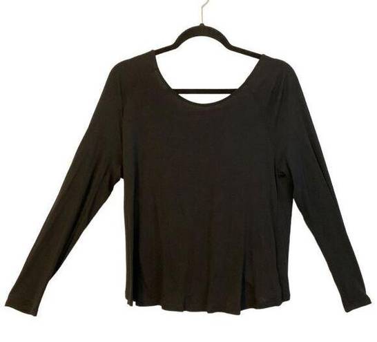 Dainty Hooligan  Women’s Black Long Sleeve Crisscross Open Back Blouse Size Small