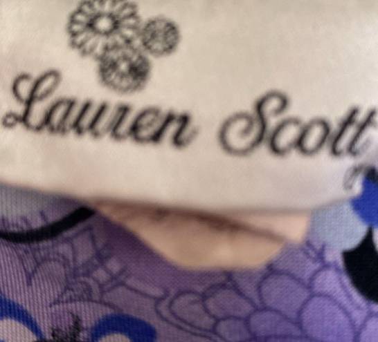Lauren Scott Purple and White Floral Print Maxi Skirt