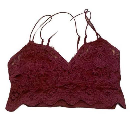 Free People , Adela, Bralette, Burgundy Size Med