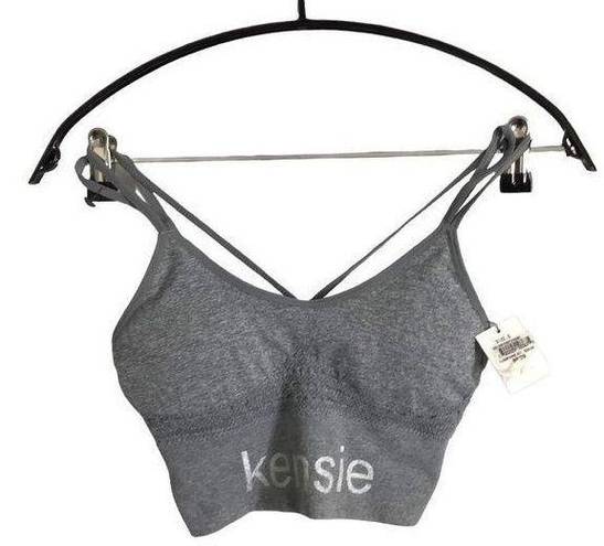 Kensie Heather Gray Tag Free Longline Sports Bra Size S NWT