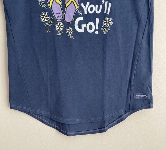 Life is Good  Womens Crusher Tank Top Oh The Places You'll Go Size Small Blue
