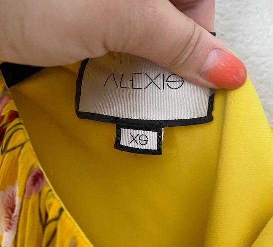 Alexis  Edyta Floral One-Shoulder Dress yellow metallic Flowy