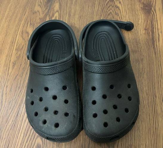 Crocs FLAWED  Black Classic Rubber Slip On Clogs Size 8 Women’s 6 Men’s $50