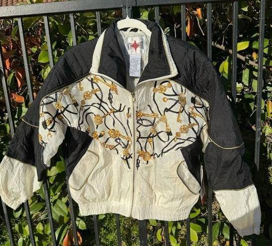 Vintage Deadstock NEW With Tags Windbreaker Jacket Petite Medium Chain Print Size undefined