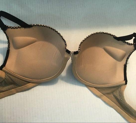 Frederick's of Hollywood Frederick’s of Hollywood Bra Heartthrob Fishnet Full Figure Black Tan Sz 36C EUC