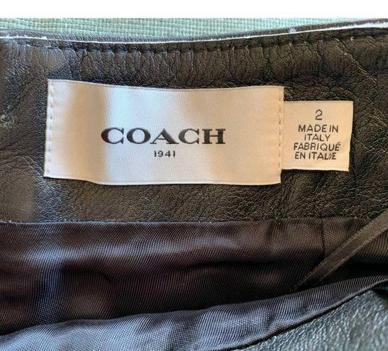 Coach  1941 belted leather mini skirt (2)