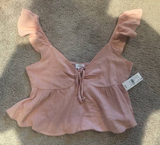 PacSun LA Hearts Keyhole Linen Babydoll Top