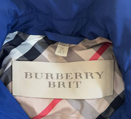 Burberry EUC  BRIT Royal Blue Belted Jacket