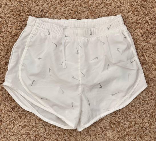 Nike White Swoosh White Shorts