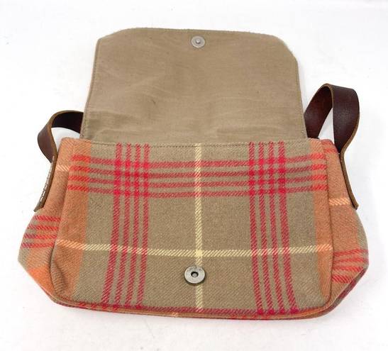 American Eagle  Pink And Tan Plaid Shoulder Bag Wool Mini Flap