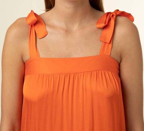 FRNCH Rawen Tiered Maxi Dress Orange with Tie Straps - Size S