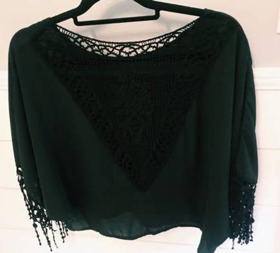 Black Fringe Shirt Size M