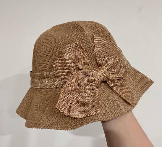 Summer Ribbon Bow Brown Bucket Hat Beach