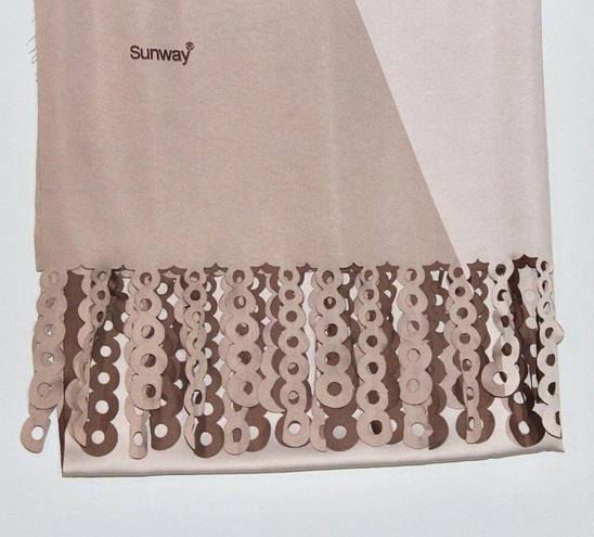 Brown Tones Brown Geometric Shawl Scarf Asymmetric