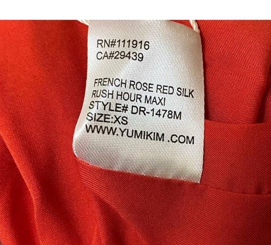 Yumi Kim NEW  FRENCH ROSE RED SILK RUSH HOUR MAXI Dress Size XS