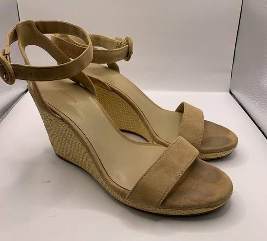 Ann Taylor  Biege wedge heel sandal size 8.5M open toe