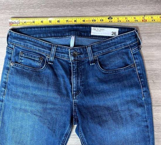 Rag and Bone  Womens Blue Washed Dre Low Rise Slim Boyfriend Denim Jeans Size 26