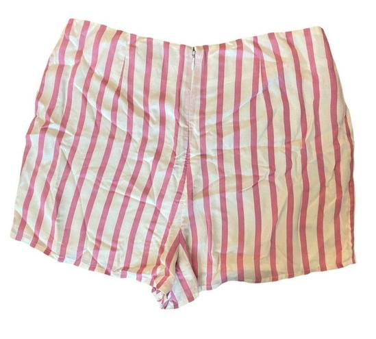 L'Academie L’Academie High Rise Adam Shorts Pink and White Stripe