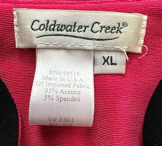 Coldwater Creek  Black Zipper Front Slinky Side Pockets Cardigan Jacket Size XL